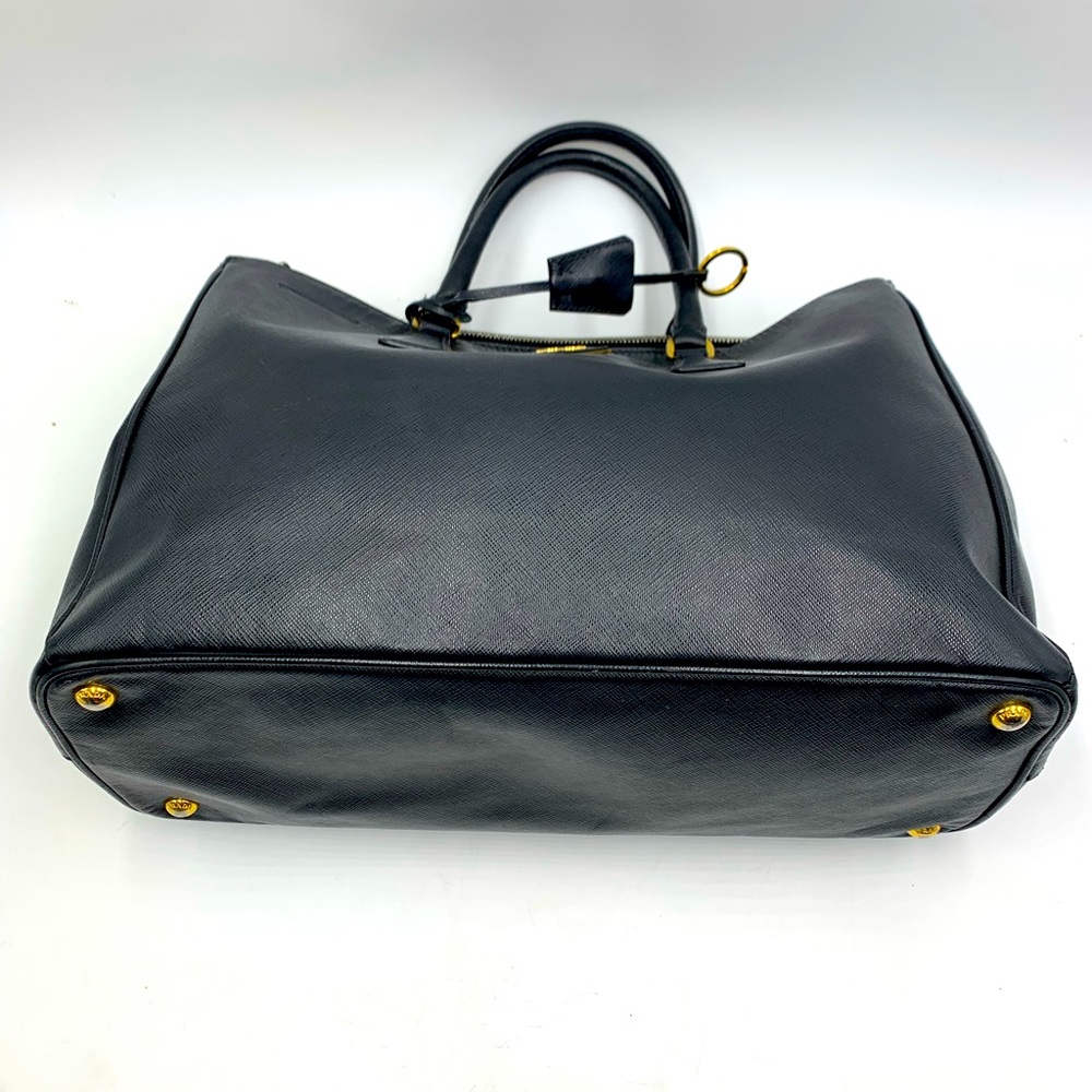 Auth Prada Black Saffiano Leather Galleria Executive Tote Bag Preloved - Picture 14 of 16